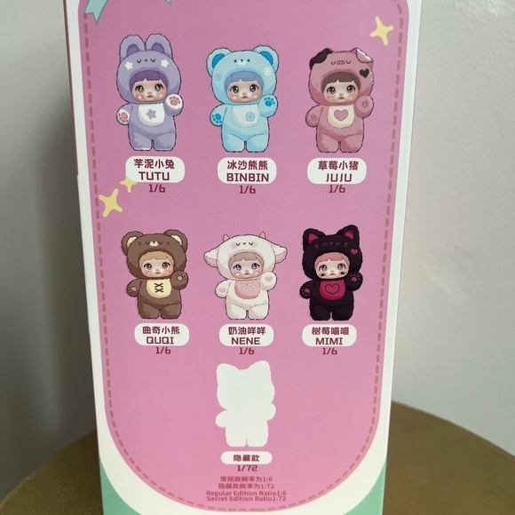 Nommi BinBin Blue Plush Frost Bear Key Chain Blind Box OPEN - Picture 3 of 5